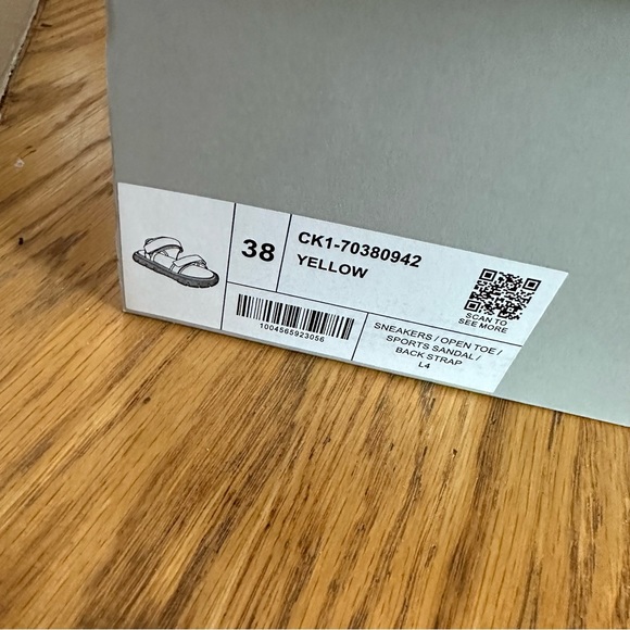 NEW Charles & Keith Recycled Polyester Velcro-Strap Sports Sandals - Yellow - Picture 9 of 11